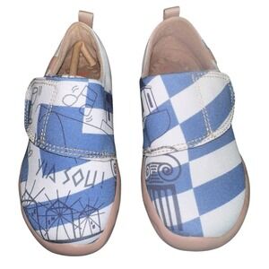 Kid Size UIN Slip On Shoes Canvas Comfortable‎ Loafers 'Blue Romance'  Size 8C